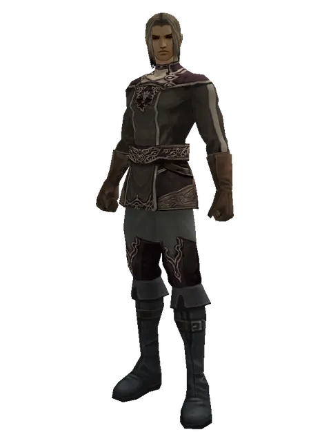 Cursed (robe) on a male Human fighter, front view