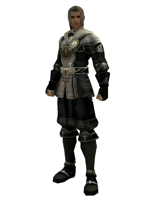 Dark Crystal Robe Set on a male Human fighter, front view