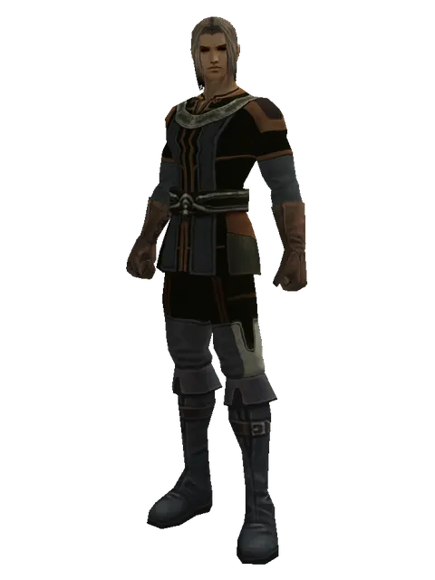 Set of Devotion on a male Human fighter, front view