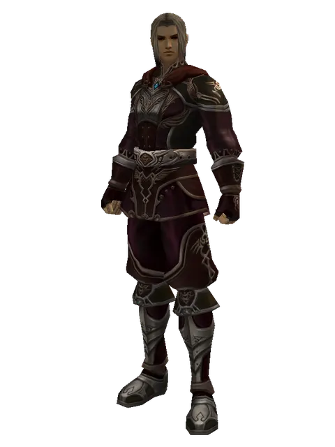 Set of Doom on a male Human fighter, front view