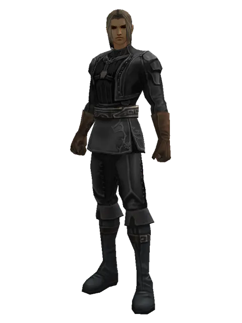 Elven (robe) on a male Human fighter, front view