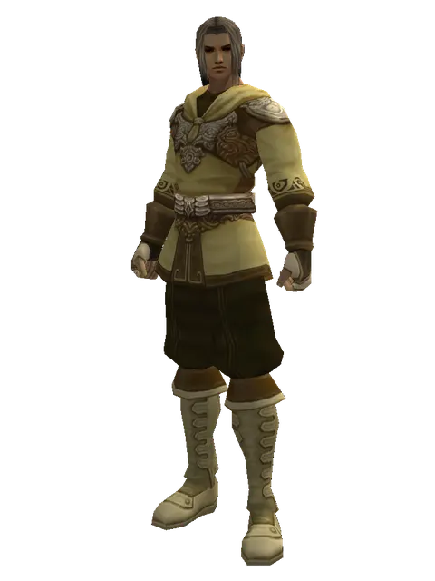 Mithril Set - Robe on a male Human fighter, front view