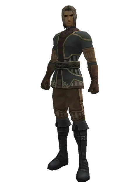 Mystic's (robe) on a male Human fighter, front view