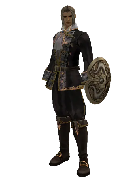 Bone Shield on a male Human fighter, front view