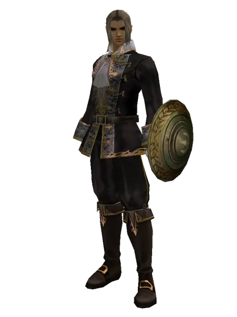 Bronze Shield on a male Human fighter, front view