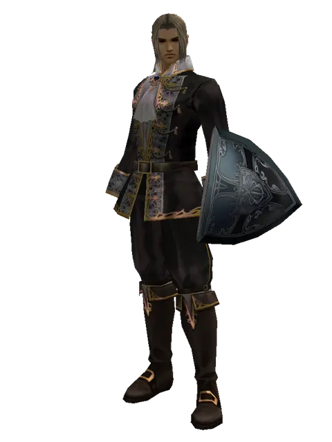 Kite Shield on a male Human fighter, front view