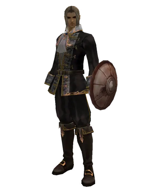 Leather Shield on a male Human fighter, front view