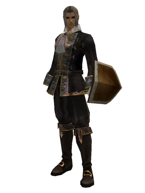 Small Shield on a male Human fighter, front view