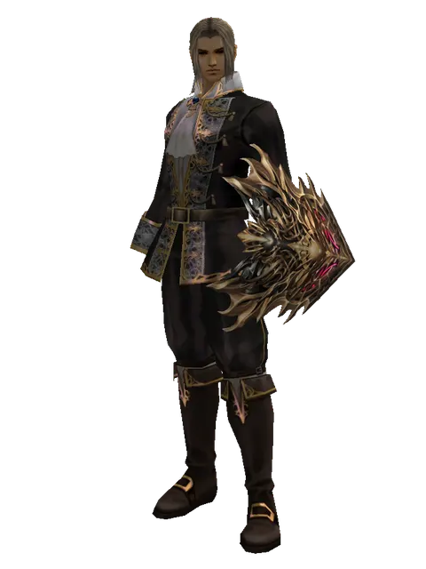 Vesper Shield on a male Human fighter, front view