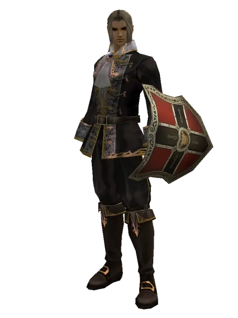 Zubei Shield on a male Human fighter, front view