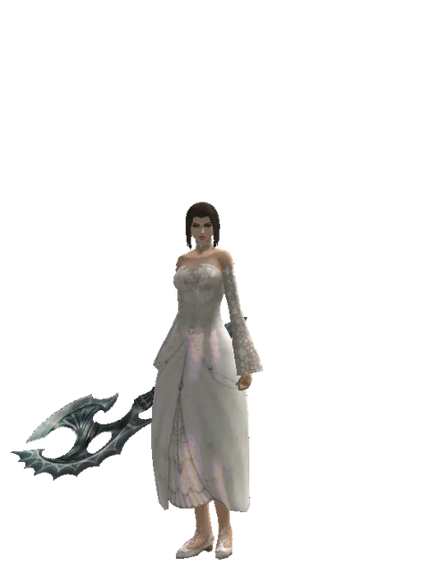 Art of Battle Axe on a female Human mystic, front view
