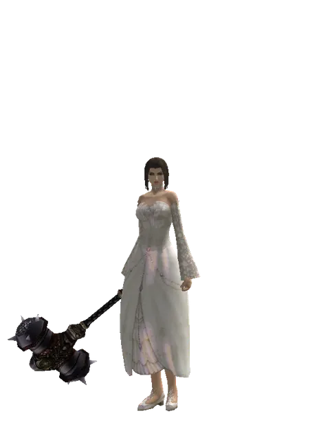 Basalt Battlehammer on a female Human mystic, front view