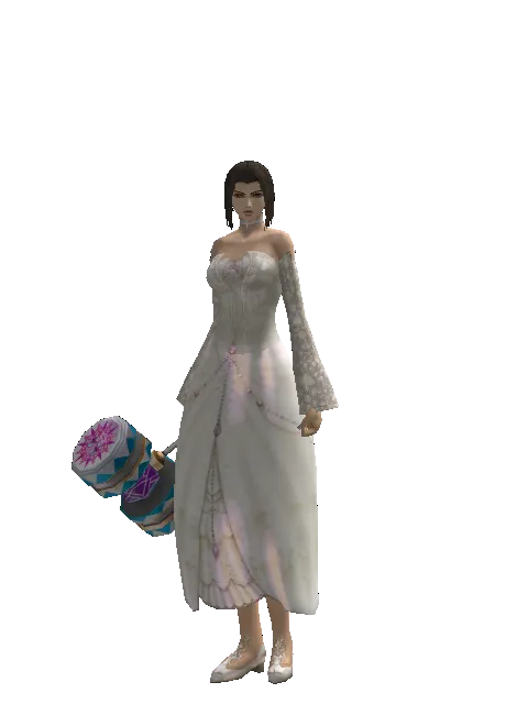 Blue Clown Hammer on a female Human mystic, front view