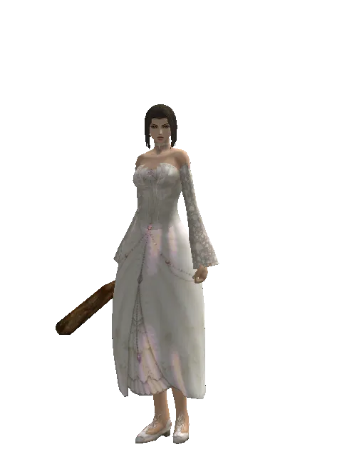 Bone Club on a female Human mystic, front view