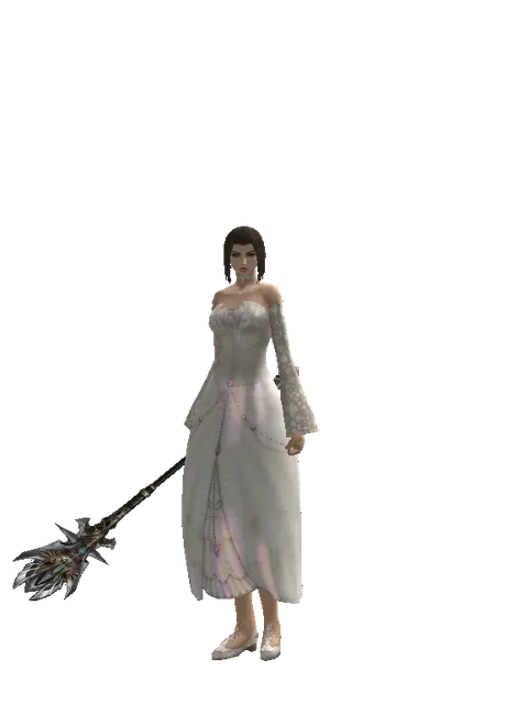 Dynasty Mace on a female Human mystic, front view