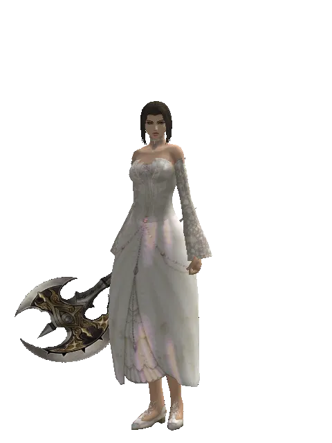 Ecliptic Axe on a female Human mystic, front view