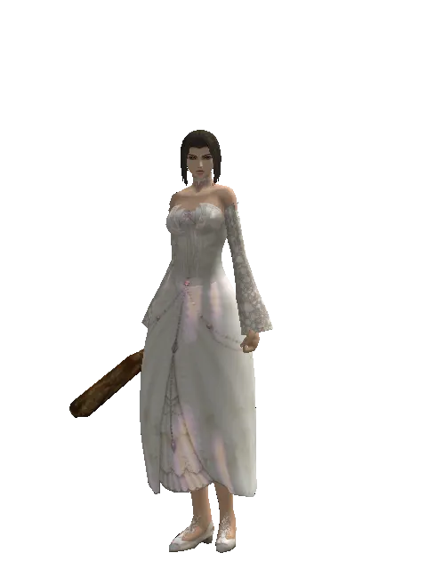 Gallint's Oak Wand on a female Human mystic, front view
