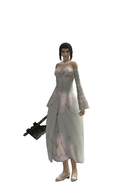 Hand Axe on a female Human mystic, front view