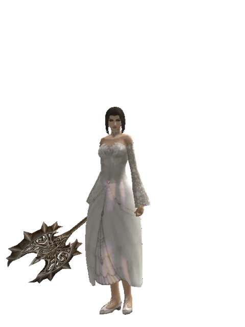 Infinity Axe on a female Human mystic, front view