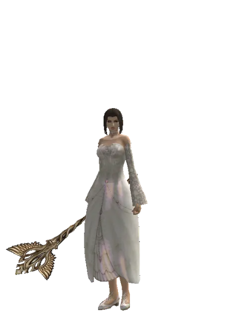 Infinity Rod on a female Human mystic, front view