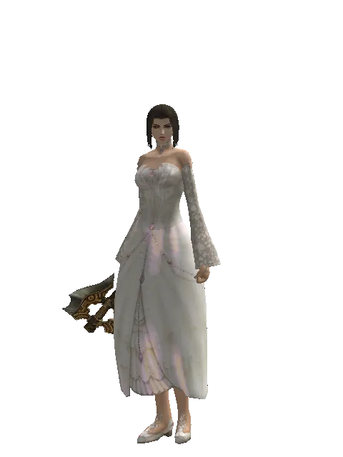 Nirvana Axe on a female Human mystic, front view