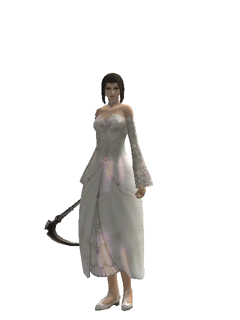 Sickle on a female Human mystic, front view