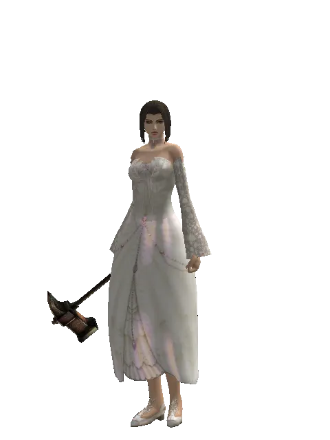 Silversmith Hammer on a female Human mystic, front view