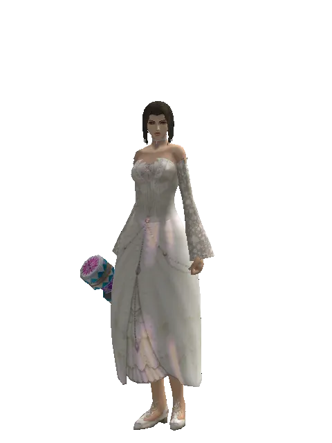 Small Blue Clown Hammer on a female Human mystic, front view