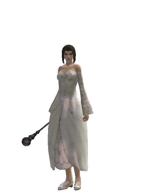 Wand of Adept on a female Human mystic, front view