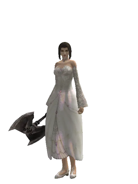 War Axe on a female Human mystic, front view