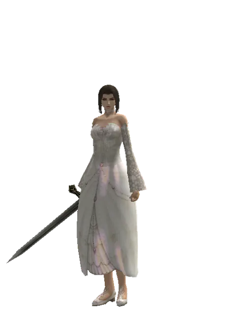 Apprentice Adventurer's Long Sword on a female Human mystic, front view