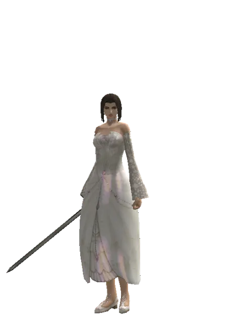 Bastard Sword on a female Human mystic, front view