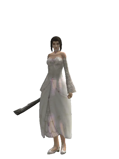 Butcher's Sword on a female Human mystic, front view