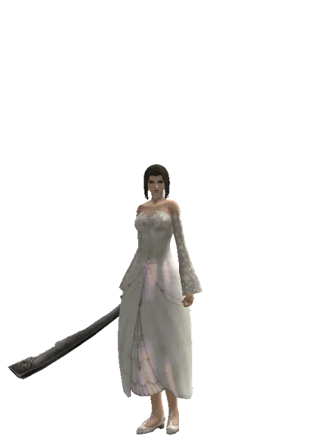Crimson Sword on a female Human mystic, front view