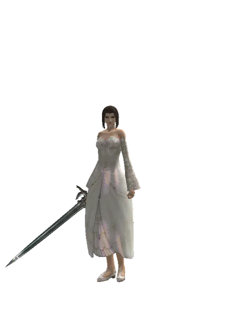 Dynasty Sword on a female Human mystic, front view