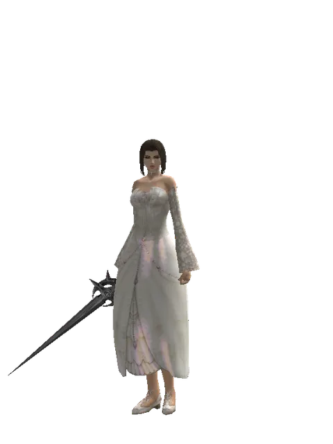 Ecliptic Sword on a female Human mystic, front view