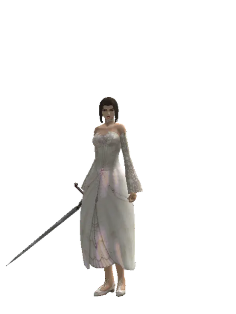 Elemental Sword on a female Human mystic, front view