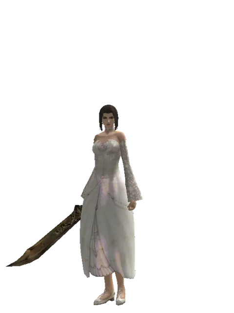 Falchion on a female Human mystic, front view