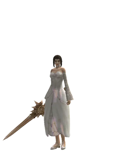 Forgotten Blade on a female Human mystic, front view