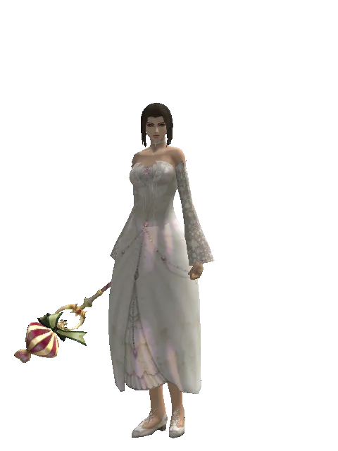 Gatekeeper Transformation Stick on a female Human mystic, front view