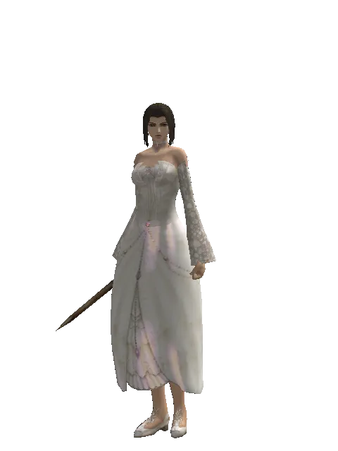Handmade Sword on a female Human mystic, front view