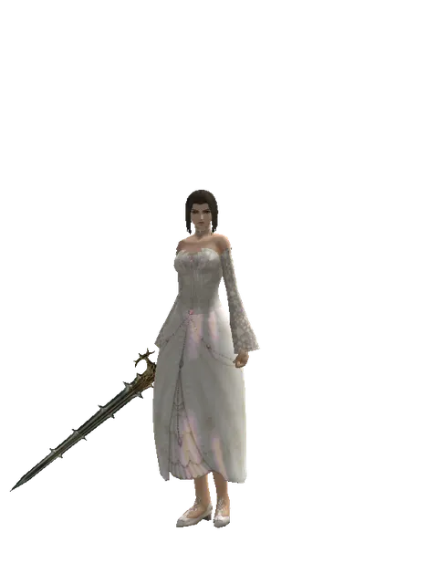 Icarus Sawsword on a female Human mystic, front view