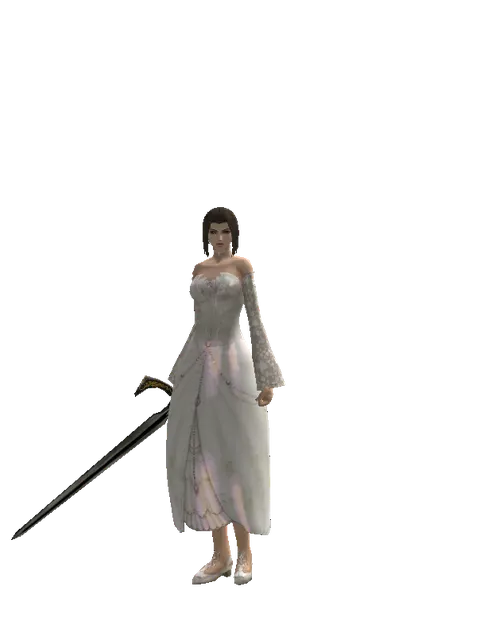 Knight's Sword on a female Human mystic, front view