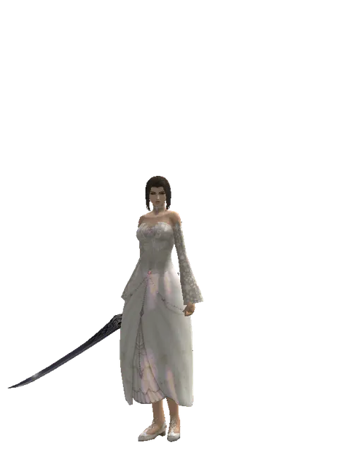 Mysterious Sword on a female Human mystic, front view
