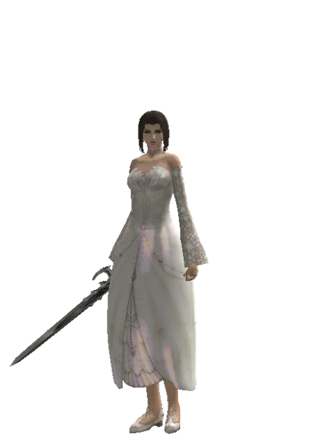 Priest Sword on a female Human mystic, front view