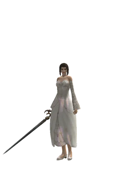 Raid Sword on a female Human mystic, front view