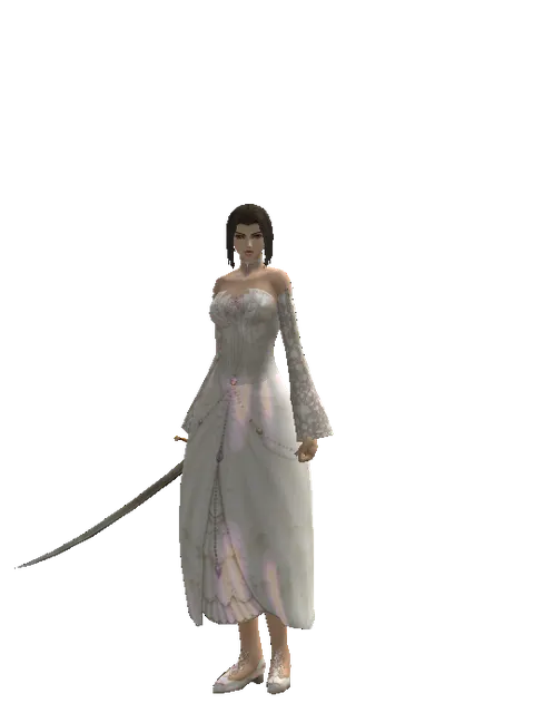 Saber on a female Human mystic, front view