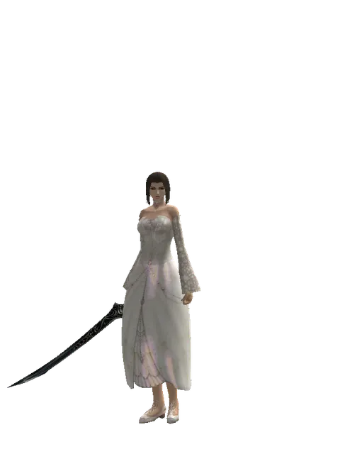 Samurai Longsword on a female Human mystic, front view