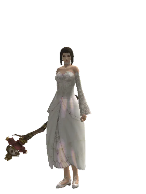 Scarecrow Transformation Stick on a female Human mystic, front view