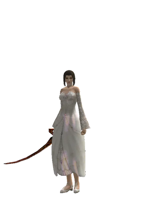 Shamshir on a female Human mystic, front view